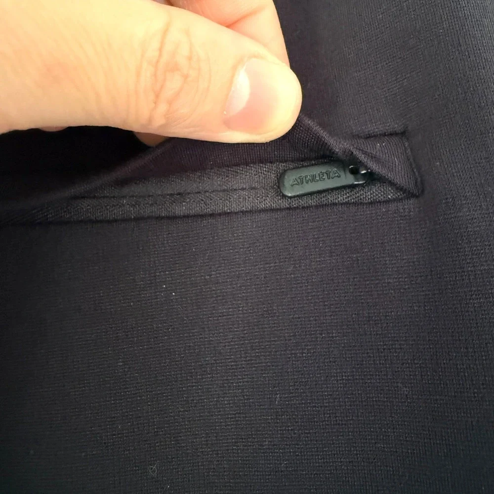 Athleta Eastbound Straight Pants Womens Size 8 Black  Zip Pockets Pull On Office